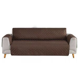 Quilted Water Resistant Nonslip Couch Cover Protector (Brown 3 Seater)